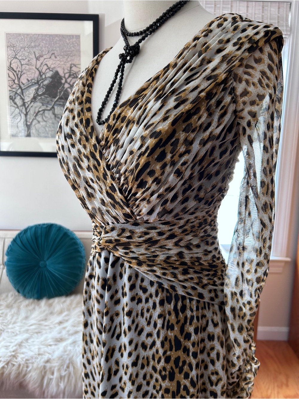 Tadashi Collection Leopard Mesh Dress